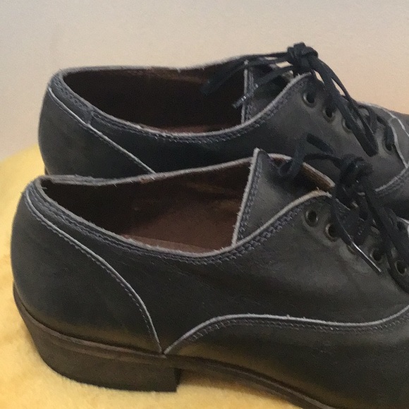 EUC SIXTYSEVEN Distressed Leather Lace Up Gray Oxford Shoes Low Heel - Picture 12 of 16
